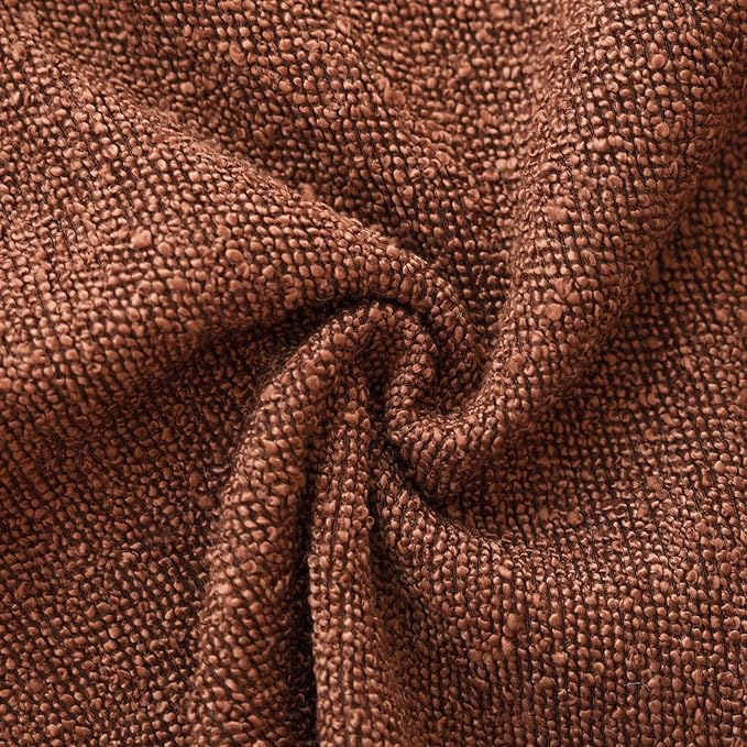 Foindtower Set of 2, Decorative Textured Boucle Throw Pillow Covers Accent Solid Pillow Cases Neutral Soft Cozy Couch Cushion Case for Chair Sofa Bedroom Living Room Home Decor 26x26 Inch Red Taupe