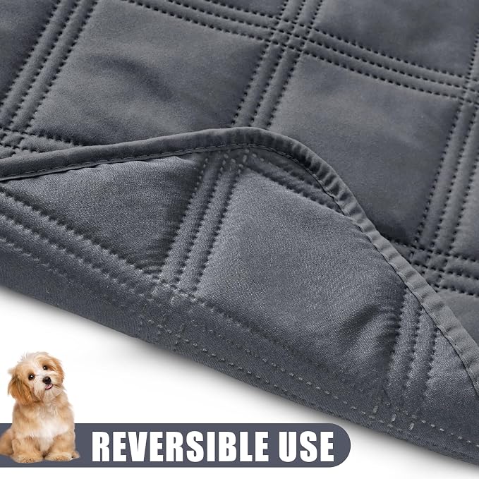Smiry Waterproof Dog Bed Cover, Reversible Pet Blanket for Sofa Couch | Soft Washable Dog Blanket, Leakproof Couch Cover for Dogs Cats & Furniture Protection, 30x70, Dark Grey/Dark Grey