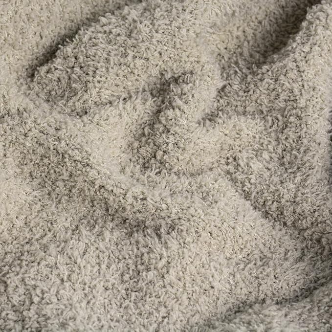 Taupe Warm Queen Size Fuzzy Knitted Blanket, Oversized Luxury Bed Blankets Soft Lightweight Plush Throw for Cozy Nights (Taupe, 90x90)
