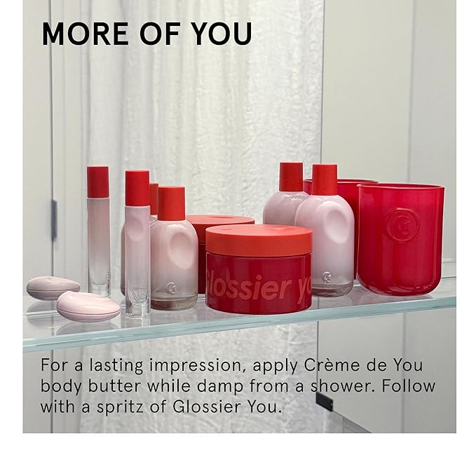 Glossier Crème de You Dry-Touch Body Butter - Signature You Fragrance Scented Body Cream for Dry Skin & 24 Hour Hydration - Shea Butter & Jojoba Oil - Warm & Spicy - Dermatologist-Tested, Vegan, 215ml