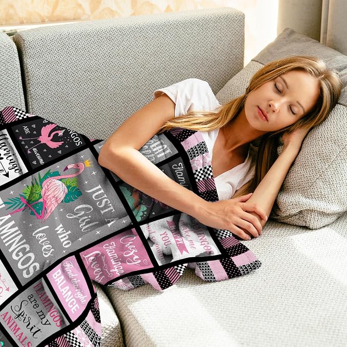 Flamingo Gifts Blanket 50"x40", Pink Flamingo Gifts for Women Girl Unique, Flamingos Decor, Christmas Birthday Gift Ideas for Flamingos Lovers