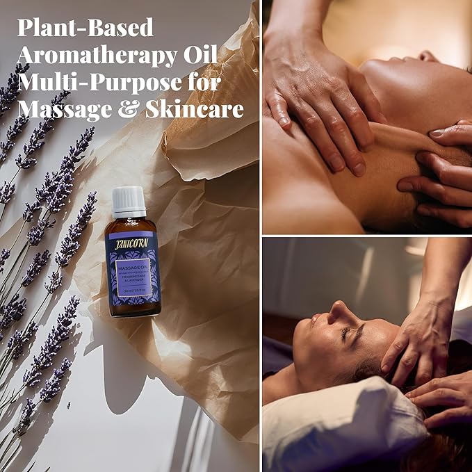 Frankincense & Lavender Aromatherapy Oil for Face & Body Massage – Plant-Based Blend for Nourishing Care, Resinous-Floral Aroma for Calming and Grounding Self-Care Rituals, 1 fl oz / 30 ml