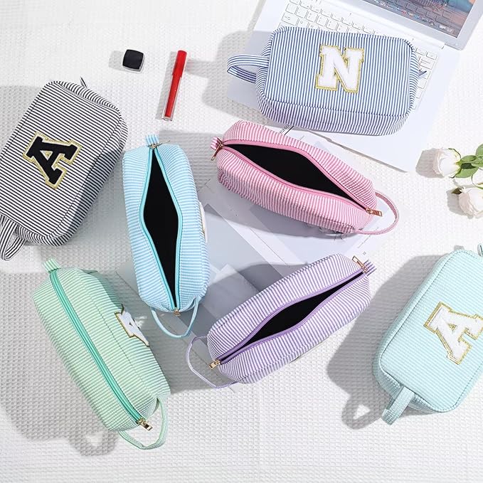 YOOLIFE Personalized 40th, 50th, 60th Birthday Gifts - Thank You Gifts for Her: Mom, Best Friend, Teacher, Sister, Monogram Initial Makeup Bag