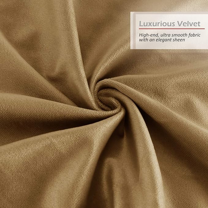 Throw Pillow Inserts Pack of 2 with Velvet Soft Solid Decorative Square Throw Pillow Covers Set for Sofa Couch Car Bedroom, 22X22 Throw Pillows Inserts with 20x20 Washable Cushion Covers, Mocha Brown