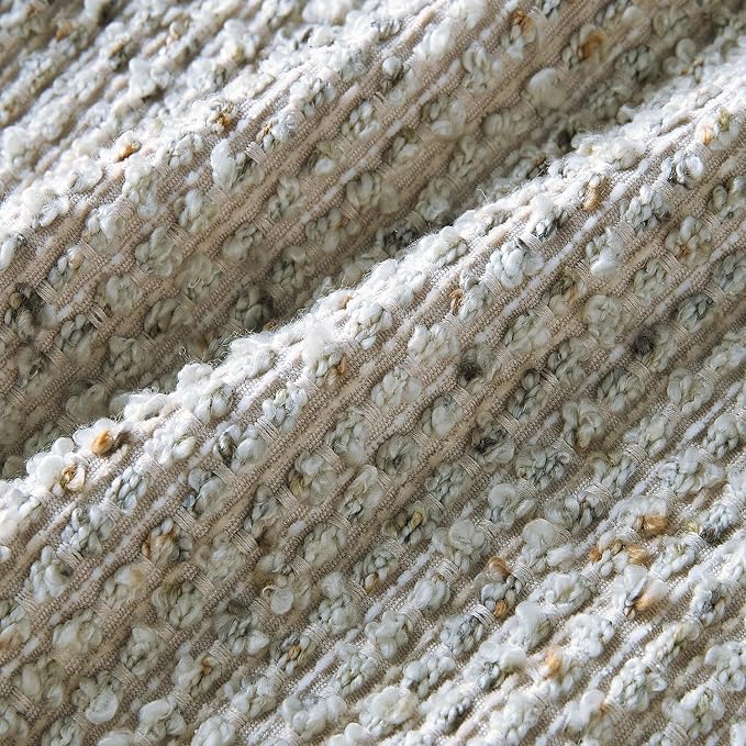 Allorry Soft Wool Decorative Throw Pillow Covers 24x24 Cream Gray SY011B24 | Cozy Soft Touch,Neutral Textured Boho Cushion Covers for Modern Farmhouse Sofa Bedroom Living Room Decor