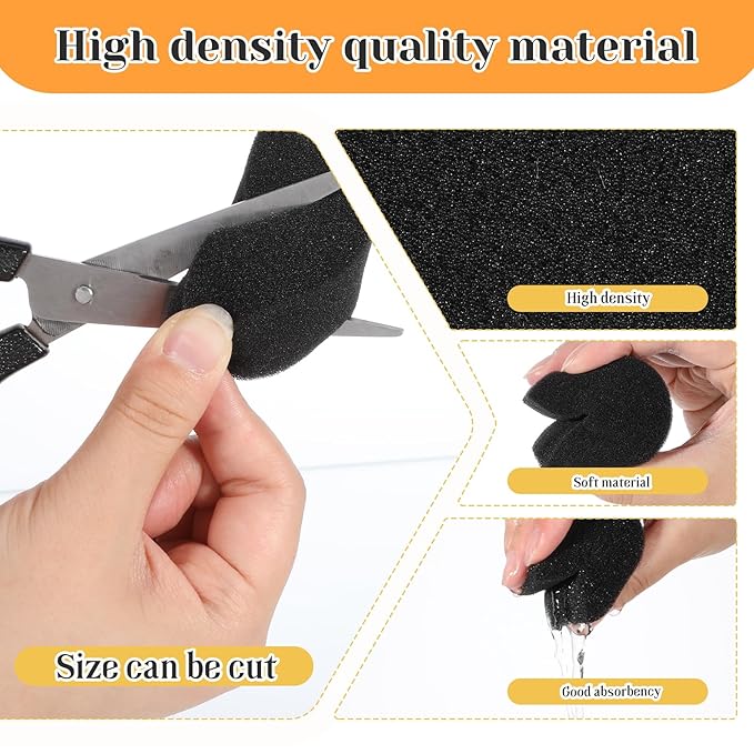24 Piece Face Paint Sponges Black Body Paint Sponge Set High Density Petal Painting Sponges Face Painting Supplies with Storage Bag for Art Work(4 Styles)