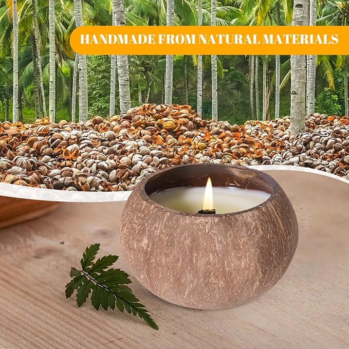 Gardenia Scented Candle, 60-Hour Burn – Natural Soy Wax, Handmade Coconut Shell, Clean Cotton Wick, Gift-Ready for Home & Relaxation (Floral Elegy Gardenia)
