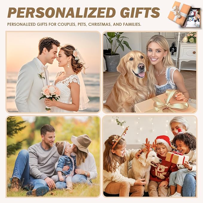iDIY Custom Blanket with Picture and Text - Ships Next Day - Personalized Photo Throw - Customized Gifts for Family and Couples - 9 Photos