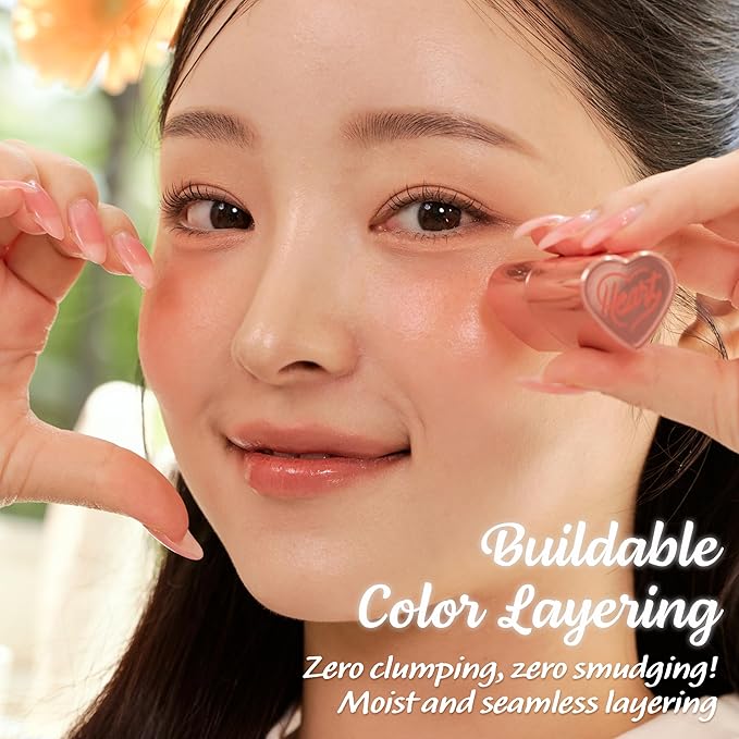 TOUCH IN SOL In My Heart Stick Blush (#Sunset Coral) - Cream Blush Stick for Korean Makeup, Lip & Cheek Multi-Use, Blendable Milk Blusher for Dewy Glow, Kbeauty (0.21 Oz)
