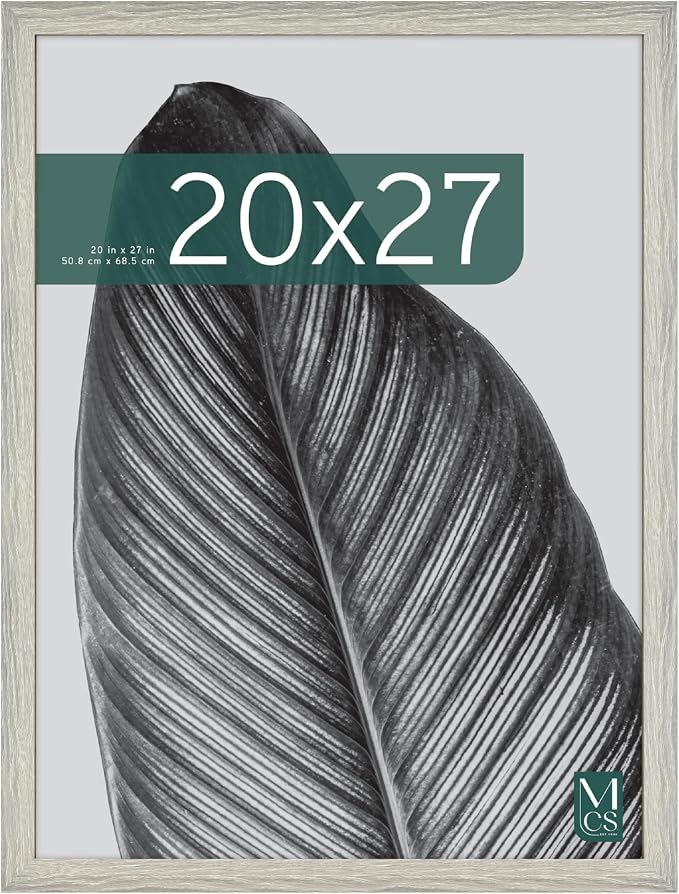 MCS Studio Gallery 20x27 Poster Frame Gray Woodgrain Engineered Wood, Vertical & Horizontal Wall Hanging Large Picture Frame for Photos, Posters & Art Prints (1-Pack)