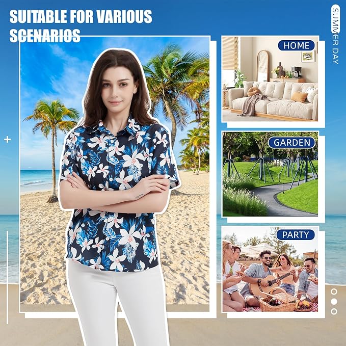 Dog Shirt Hawaiian, Pet Summer T-Shirts Dog Style Floral Breathable Cool Clothes Hawaiian Shirts Gifts for Owner and Pet Shirts are Sold Separately