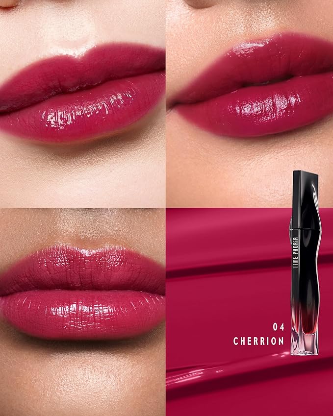 STELLAR DUST LIP STAIN-Long Lasting, Waterproof and Transferproof Lip Tint, Glossy Finish Lip Gloss, Lightweight Lipstick, High Coverage, Stocking Stuffers For Teen Girls (04 CHERRION)