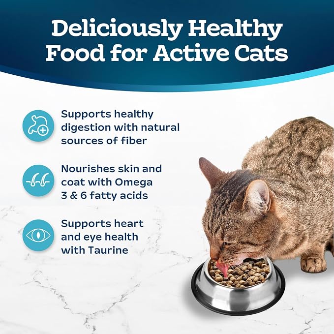 Blue Buffalo Tastefuls Chicken & Brown Rice Active Dry Cat Food, 7 lb | Chicken & Brown Rice Recipe, Antioxidant-Rich LifeSource Bits, No Corn, Wheat, or Soy