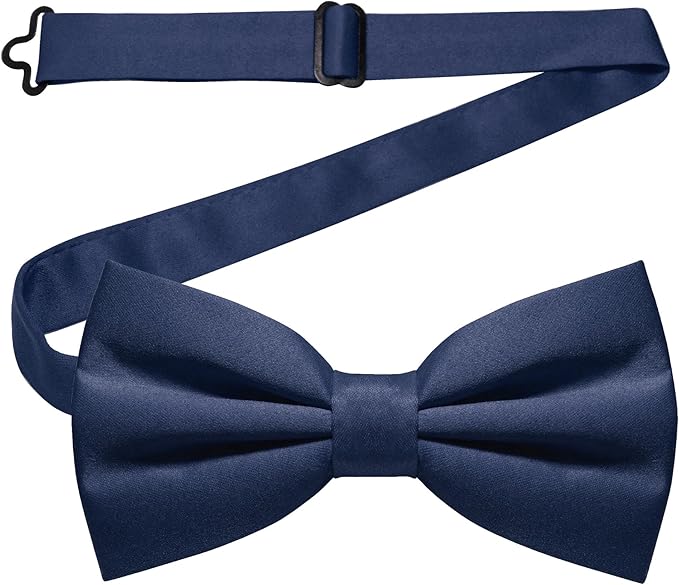 JEMYGINS Solid Color Pre-tied Bow Tie Adjustable Bowtie for Men