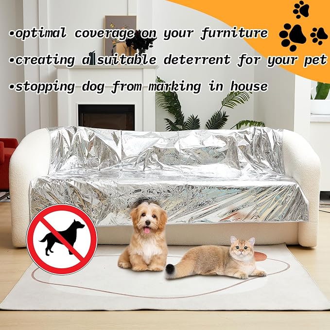 1 Pcs Pet Deterrent Mat to Keep Dogs Off Couch, 66.1" × 59", Khaki | Non Electric Cat and Dog Deterrent Mat, Pain Free Couch Covers to Keep Pets off Furniture Bed Indoor