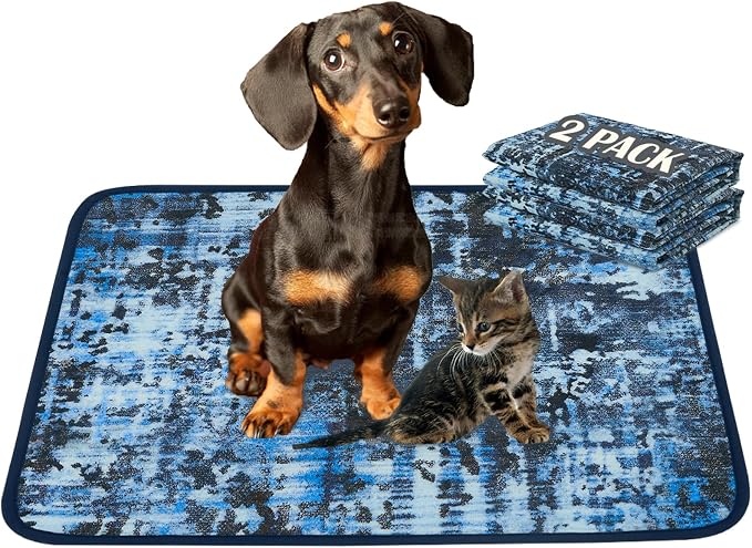 Washable Pee Pads for Dogs, Reusable Puppy Pads 18"x 24" 2 Pack | Leak-Proof, Super Absorbent Potty Training Pads With Non-Slip Backing For Crates, Floor, Playpen, Whelping & Furniture