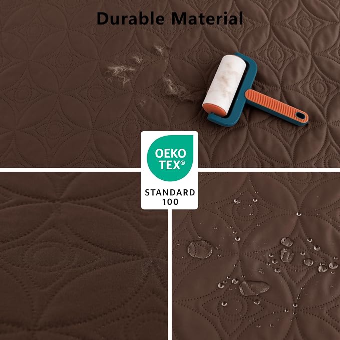 Waterproof Couch Cover for Dogs - Washable Pets Furniture Protector | TPU Leak-Proof Liner, Lightweight & Reversible, Fits Chair, Sofa, Bed, 40" x 50" , Chocolate/Cream