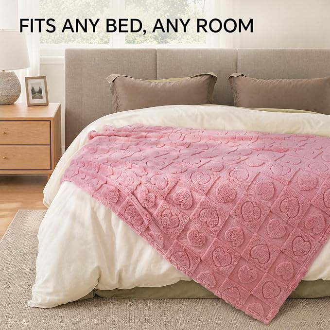 Luciphia Small Dog Blanket Washable Pet Bed Cover Soft Fluffy Puppy Blanket with Premium Fleece 300GSM Cozy Calming Cat Blankets for Indoor Cats Pink 57x40 inch | Pink Blanket Washable for Medium/Large Dogs, Cute Cover on Bed Couch Crate Car, Puppy Ess...