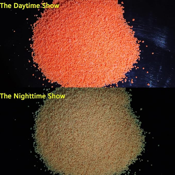 TWINKLING Glow in The Dark Crushed Glass, Broken Glass Glitter, Glow in The Dark Stones Gems Chips for DIY Resin Art Epoxy Crafts, Nail Art, Jewelry Making, Geode Painting, 0.85mm(100g) (Orange Red)