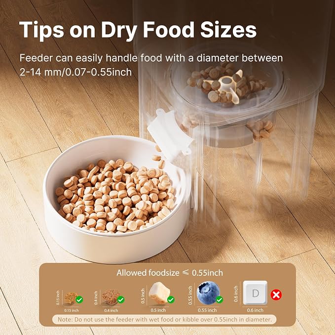 Automatic Cat Feeder with WiFi-5Ghz, APP Control Timed Cat Dry Food Dispenser with Remote Feeding, 5L Auto Pet Feeder up to 10 Meals 1-15 Portion Control Per Day, Auto Dog Feeders for Cats Dog
