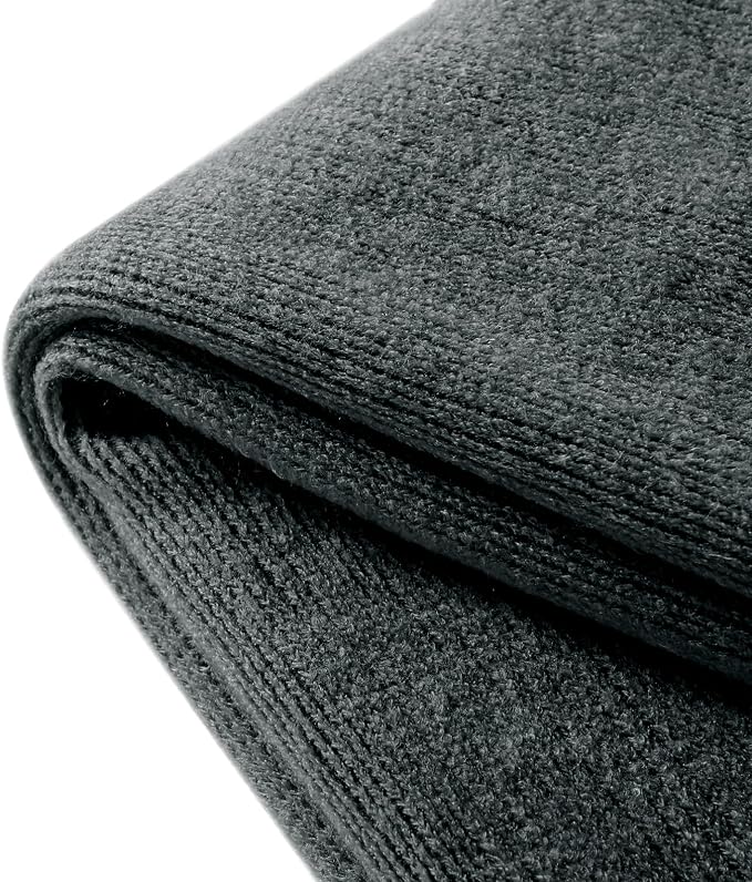 Homiest Charcoal Grey Knitted Throw Blanket with Fringe, 50x60 Inch | Pure Acrylic, Lightweight & Breathable, All-Season Use, Machine Washable, Wrinkle & Fade Resistant, for Couch Sofa And Bed