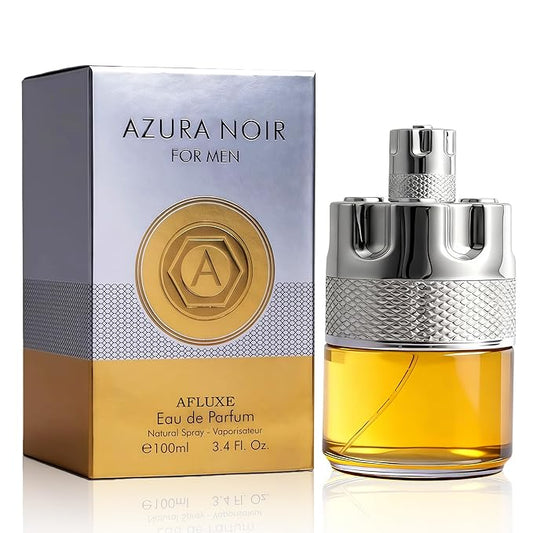 AFLUXE Azura Noir Men's Cologne, Woody Spicy Eau de Parfum, 100ml, Long Lasting Fragrance with Fresh Citrus & Vetiver, Day to Night Wear