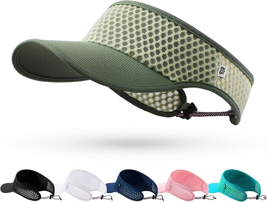 Mesh Breathable Sports Visor - Men Women Adjustable Lightweight Quick Dry Sun Hat for Tennis, Golf, Running