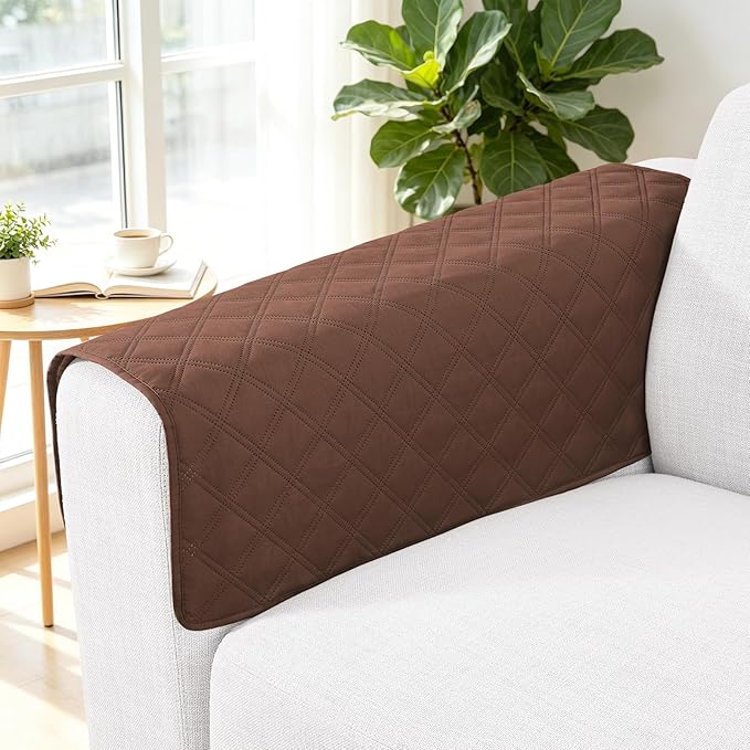 Smiry Waterproof Reversible Pet Couch Covers for Dogs | Pet Friendly, Soft Fabric, Washable Sofa Furniture Protector for Dogs Cat Kids, Checkered (40"x40", Brown/Chocolate)