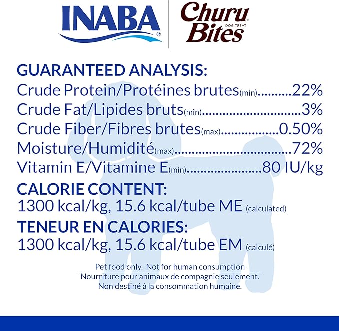 INABA Churu Bites for Dogs, Soft & Chewy Dog Treats with Vitamin E, 0.42 Ounces Each Tube, 20 Tubes, Tuna & Salmon Variety Box