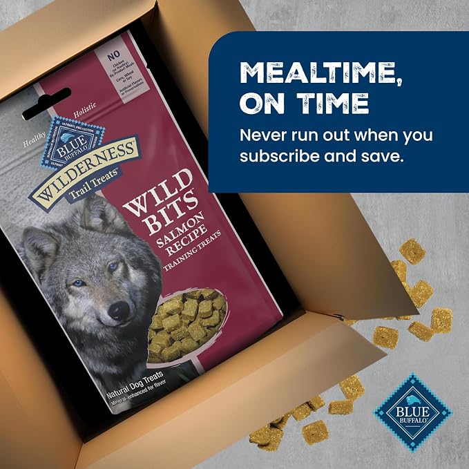 Blue Buffalo Wilderness Wild Bits Salmon Soft & Chewy Dog Treats, 10 oz | Real Salmon #1 Ingredient, High Protein & Grain-Free, Bite-Sized Training Treats Made with Natural Ingredients