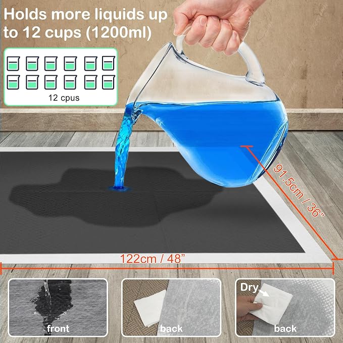 Extra Large 48"x36" 40 Pcs Odor-Control Super Absorbency Charcoal Pee Pads for Dogs,Leak-Proof Pet Training Pee Pads,Thicken Disposable Potty Pads Puppy Training Pads for Cats Rabbits