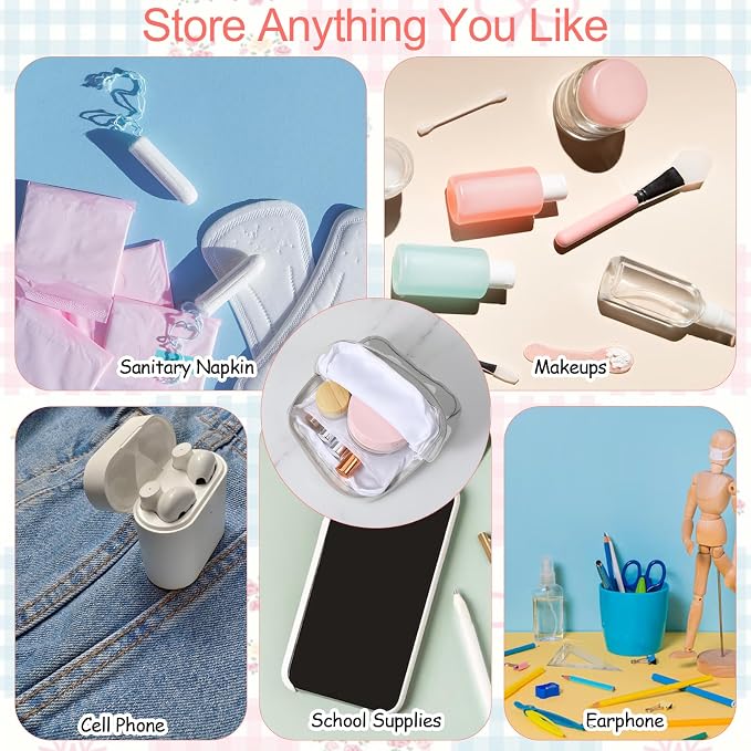 Sanitary Napkin Storage Bag, 4 Pcs Period Bag for Women Portable Period Pouch Small Discreet Menstrual Pad Bags Cute Feminine Pads Period-Kits Menstrual Cup Pouches Tampon Holder for Purse