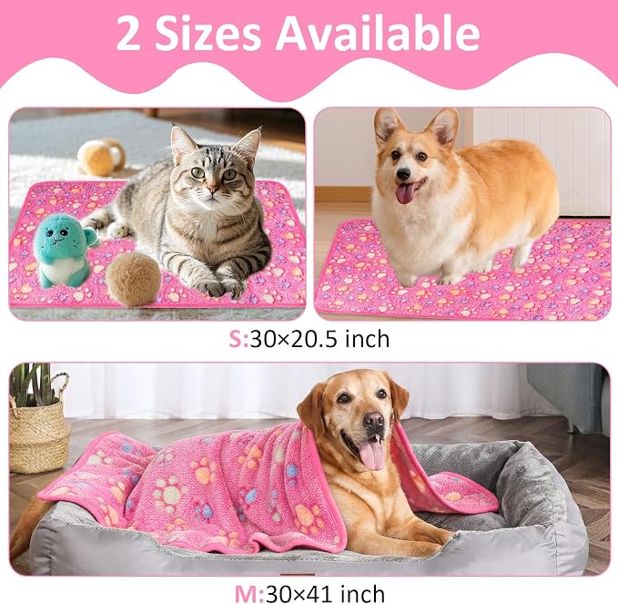 Dog Blankets for Medium Dogs, Cat, Premium Soft Dog Blankets for Small Dog | Washable, Puppy Blanket Dogs Essentials for Puppies (1, Pink, 41" x 30")