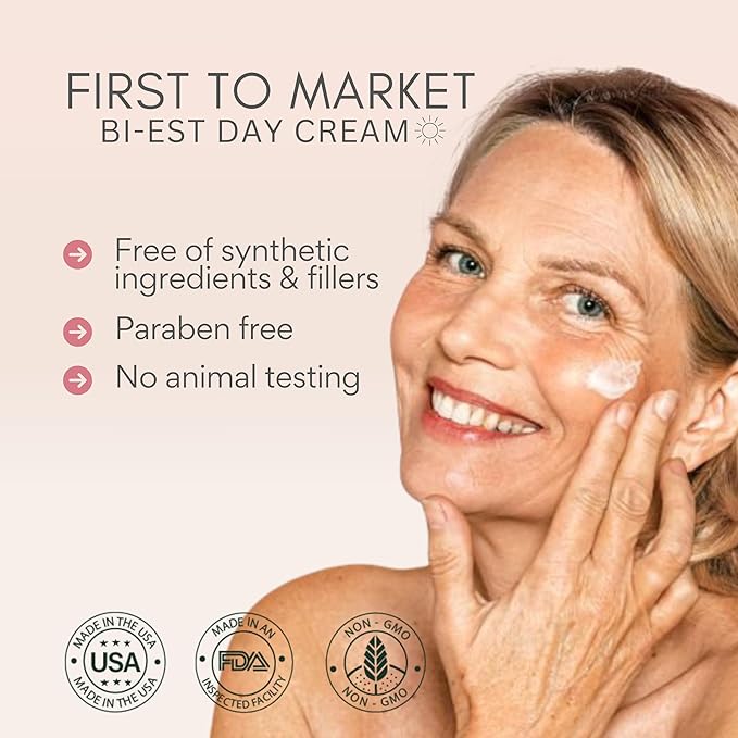 BIOBeauty Day Cream Vitamin C, Hydrating Anti-Aging Moisturizer Infused, Real Bioidentical Hormones, Hyaluronic Acid, Niacinamide, Peptides, Shea Butter, Green Tea, Revive Face & Under Eye (1oz)