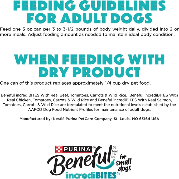 Beneful Purina Small Breed Wet Dog Food Variety Pack,IncrediBites - 3 oz. Cans,(Pack of 4)