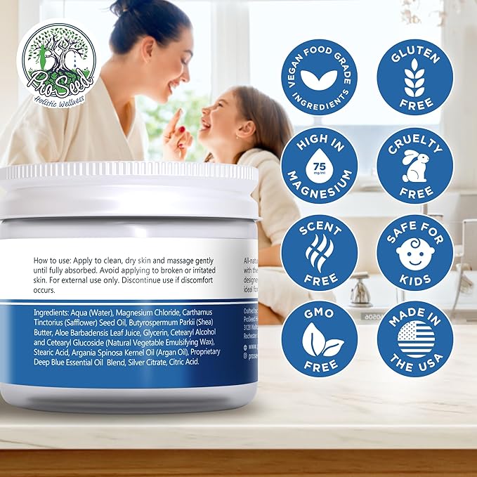 Herbal Magnesium Lotion - Magnesium Body Rub for Bedtime & Sleep - Food-Grade Ingredients for Kids, Toddlers & Adults -After Workout - Moisturizes & Hydrates Legs, Feet & Body - Relieve Tansion - 2oz