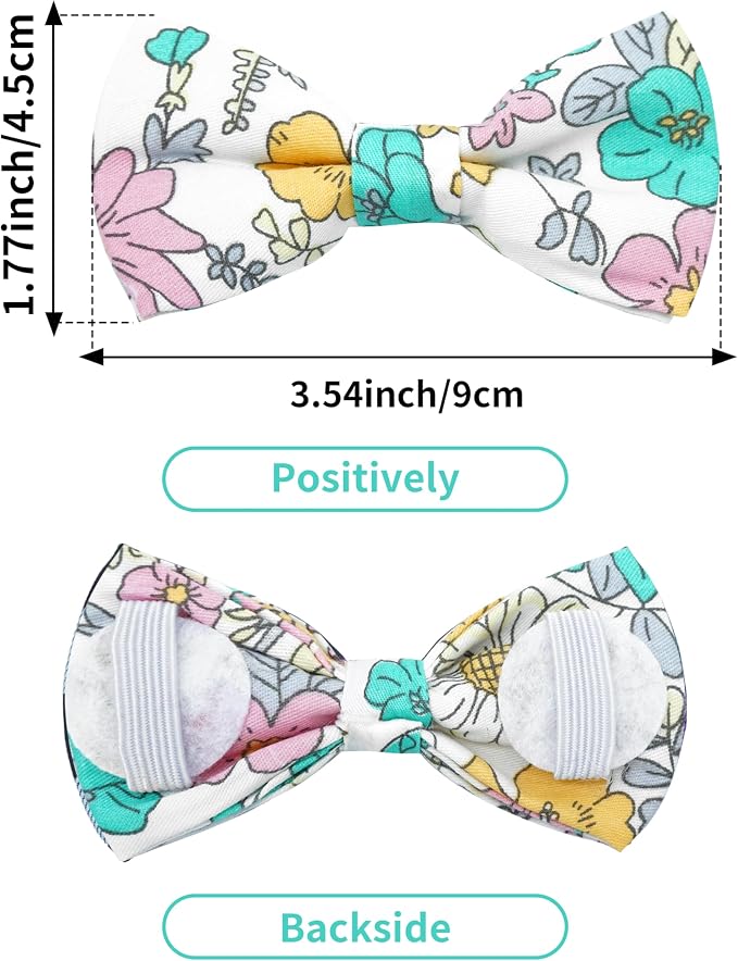 PET SHOW 5 Pack Dog Bowties Floral for Small Dogs Slide on Collar