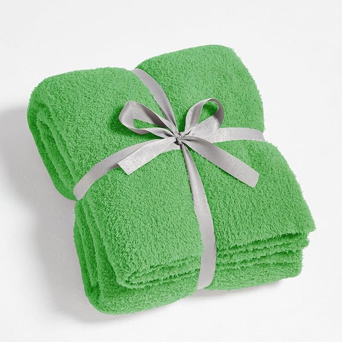Super Soft Green Throw Blanket - Lightweight Plush Fuzzy Fluffy Warm Cozy Blankets and Throws for Sofa Bed All Season Use, 50x60 inches
