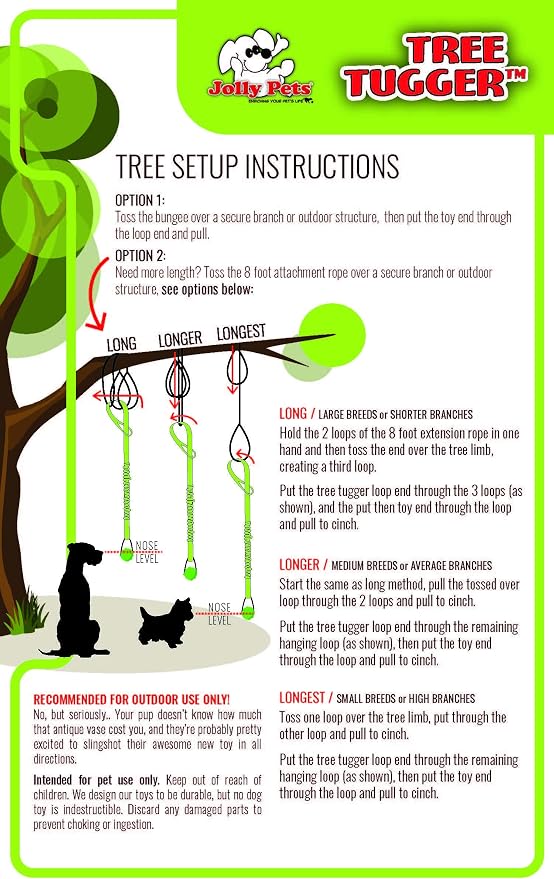 Jolly Pets Tree Tugger for Dog, Green (Pack of 12)