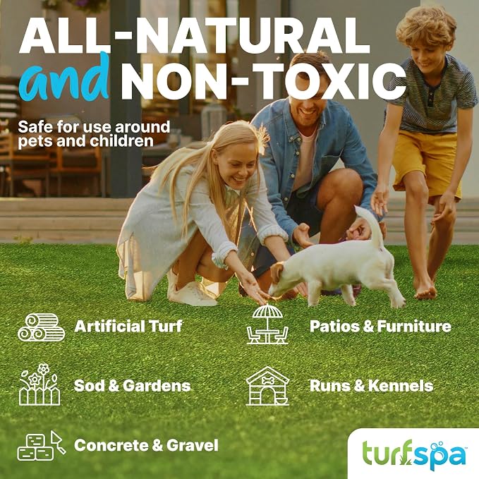 Urine & Odor Turf Detox Professional Enzyme Cleaner, Gallon Refill | Odor eliminator for artificial grass, turf, concrete, patios and kennels; enzymatic pet urine cleaner for dogs and cats