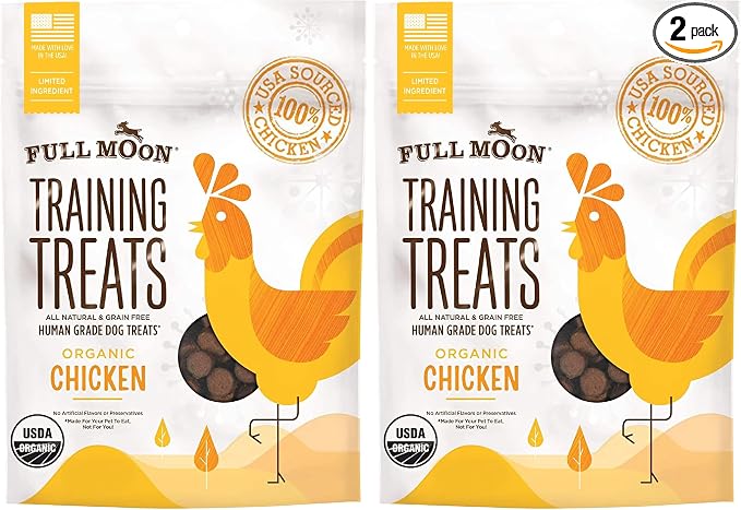 Full Moon USDA Organic Chicken Training_Treats Healthy All Natural Dog Treats Human Grade_Treats, 6 Ounce,175 Count (Pack of 2)