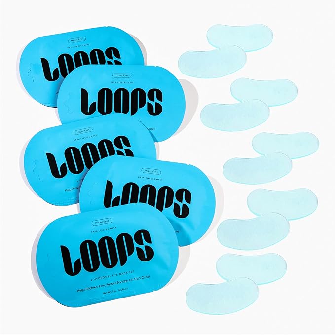 LOOPS Hyper Smooth Eye Hydrogel Eye Mask - 5 Pc, Hydrate, Nourish and Help Reduce Dark Circles for Refreshed Eyes - Reduces Signs of Puffiness and Fortify Your Eyes