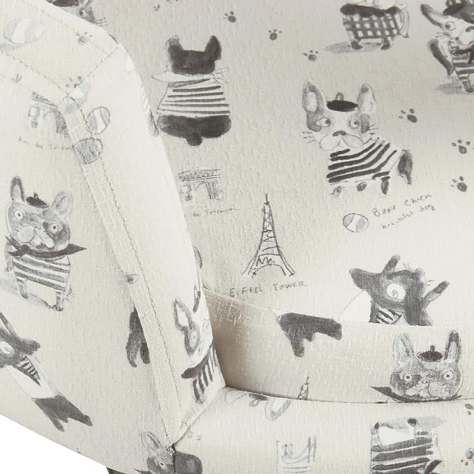 HomePop Home Decor | Upholstered Curved Pet Bed | Luxury Cat & Dog Beds & Furniture | Round Pet Bed Created with Stain Resistant Fabric, Cream and Gray, Medum