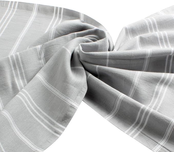 Cacala 100% Turkish Cotton Kitchen Tea Towels, Highly Absorbent Luxury Soft Quick Drying Dish Towel with Hanging Loop for Gym, Yoga, Bath, Sports, Cleaning and Kitchen (23 x 36), Silvergrey