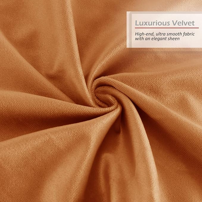 Throw Pillow Inserts Pack of 2 with Velvet Soft Solid Decorative Square Throw Pillow Covers Set for Sofa Couch Car Bedroom, 12X20 Throw Pillows Inserts with 12x18 Washable Cushion Covers, Rust Brown
