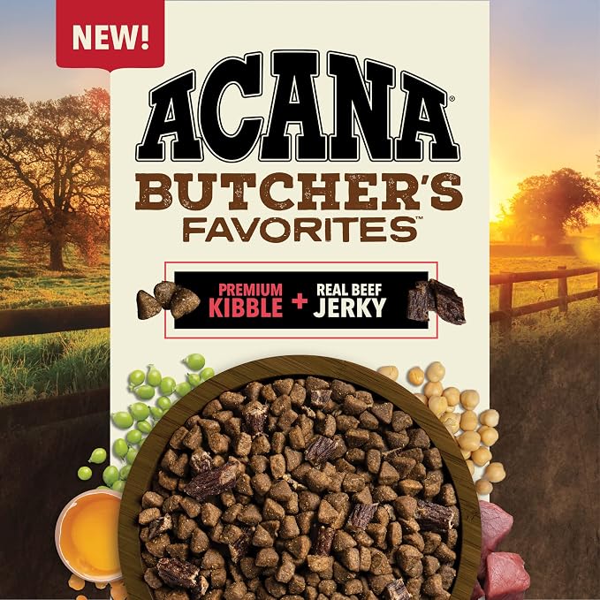 ACANA Butchers Favorites Grain-Free Dry Dog Food Farm-Raised Beef 4lb Bag | High Protein, Made in the USA, Skin & Coat, Digestive Health, Real Beef, Global Quality Ingredients