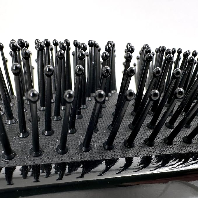 Phillips Brush Luxe Series Square Paddle Hairbrush Combo Pack – Full Sized 9.25 inch Detangler + 7 inch Petite Size Travel Detangler, Sleek Black Color with Gold Accents