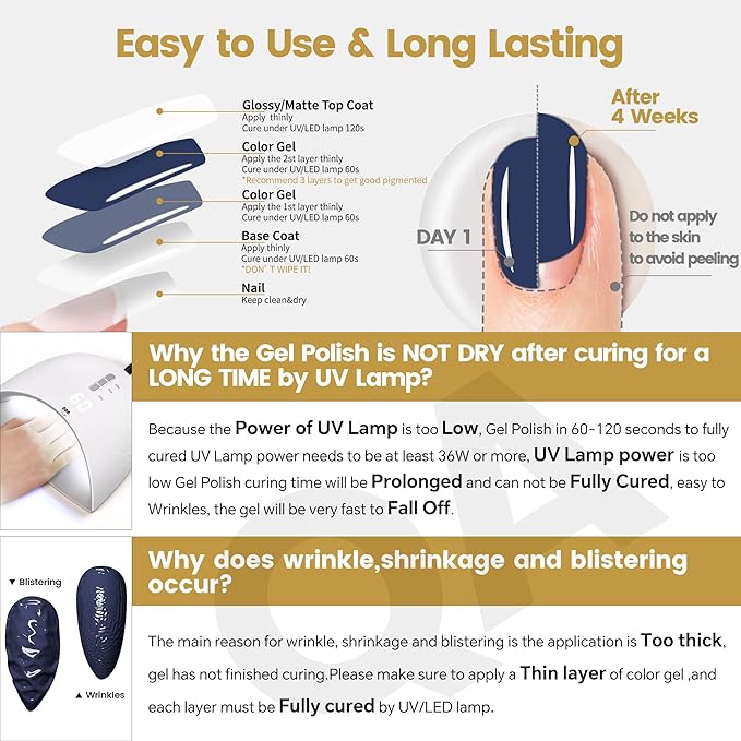 YTD Likomey Dark Navy Blue Gel Nail Polish,15ml Salon Home DIY Manicure and Pedicure Royal Cobalt Fall Winter Soak Off UV Color Varnish,CS417