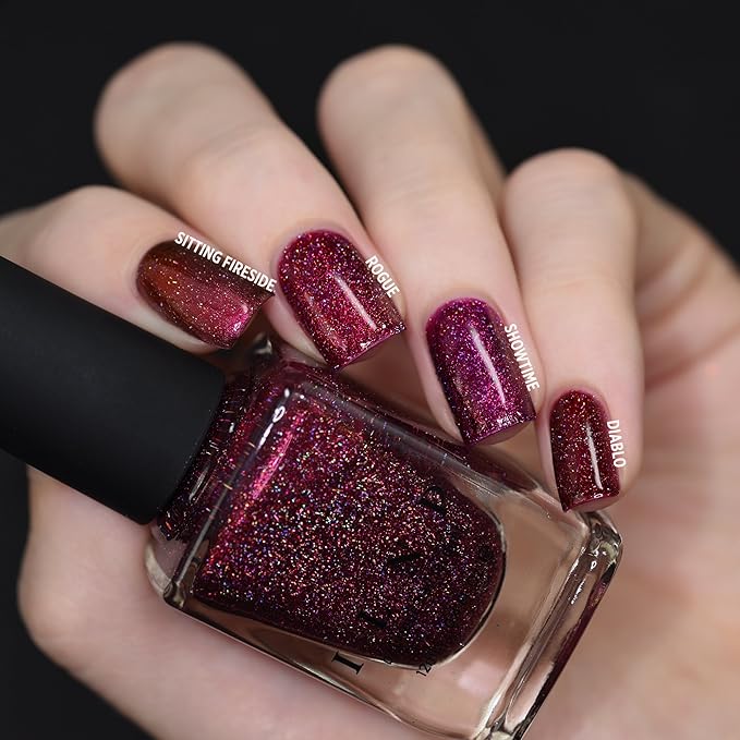ILNP Rogue - Glowing Crimson Holographic Nail Polish