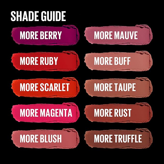 MAYBELLINE Color Sensational Ultimatte Matte Lipstick, Non-Drying, Intense Color Pigment, More Ruby, Ruby Red, 1 Count (Pack of 2)